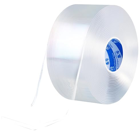 luckaide Nano Tape 5CM Breit, Doppelseitiges Klebeband Transparent, 3m Beidseitiges Klebeband Extra Stark Ablösbar, Nanotape Wiederverwendbar Waschbar für Teppich, Foto Wand, Küche, Zuhause, Auto
