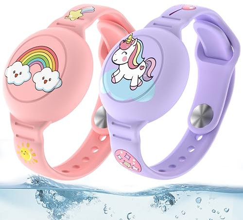 AirTag Armband Kinder Wasserdicht,Anti-Lost & Anti-Kratz-Schutz Airtag Bracelet for Kids, Silikon-Anti-Verlust-GPS-Tracker-Armbandhülle für Kleinkinder