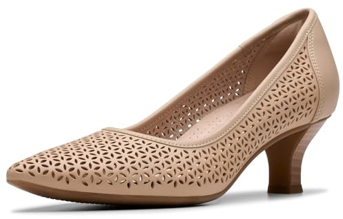 Clarks Kepley Sky - Zapatos de tacón para mujer, Cuero Beige, 42.5 EU