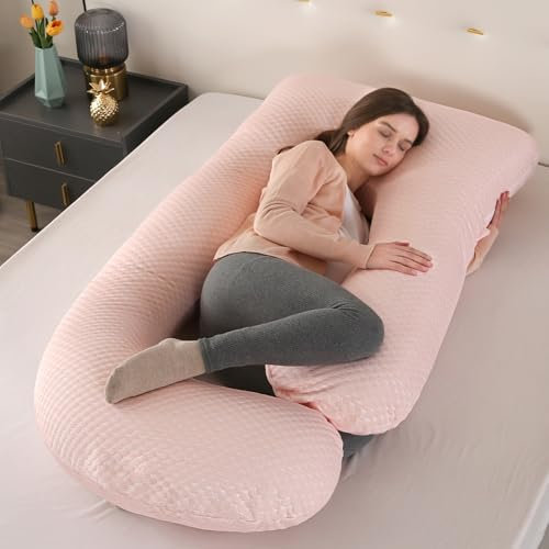 GKXLH Coussin de grossesse doux - Coussin de grossesse pour dormir - Soutien pour le dos, le ventre, les hanches, les jambes - En forme de J - Avec amovible