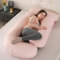 GKXLH Soft Pregnancy Pillow - Pregnancy Pillows for Sleeping Support for Back, Belly, Hips, Legs, J Shaped Full Body Maternity Pillow for Pregnant Women with Removable Cover (Iced Bean Cooling Pink)