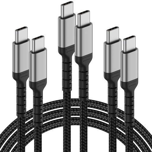 ADILIFT Cavo USB C a USB C [1 m, 3 pezzi], 60 W, in nylon, cavo di ricarica rapido USB C, 3 A/20 V, compatibile con MacBook/iPad/iPhone 16/15/Pro/ProMax, Galaxy S24 S23 A55 A25 A15, Huawei, Pixel 9/8