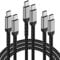 ADILIFT Lot de 3 câbles USB C vers USB C [1 m, 3 pièces], en nylon, 60 W, 3 A/20 V, compatible avec MacBook/iPad/iPhone 16/15/Pro/ProMax, Galaxy S24 S23 A55 A25 A15, Huawei, Pixel 9/8
