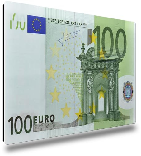 TRIOSK Kühlschrankmagnete Geldschein Deko Magnet 100 Euro Banknote Euroschein Geldgeschenk für Finanzberater Banker Geldsammler Kühlschrank Magnettafel Büro stark eckig groß 85x55 mm