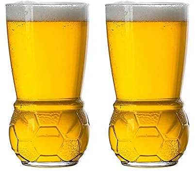 RUHEN Beer cup Beer Glasses Football Shaped Beer Mug Draft Beer Mugs Wheat Juice Drink Mug Household Water Mug 16 Ounce 2 Pieces beer stein