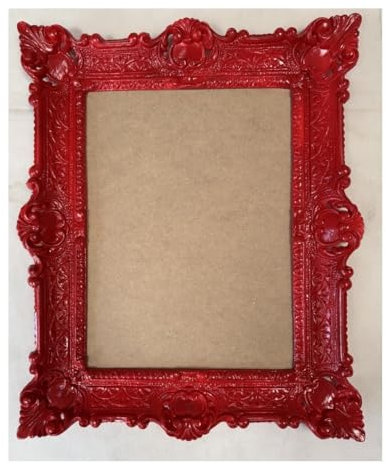 Generisch Marco de fotos de estilo barroco con cristal, Marcos para Cuadros, 56 x 46 cm, rectangular, color rojo, 30 x 40 cm o 40 x 30 cm, estilo barroco antiguo, 50 unidades