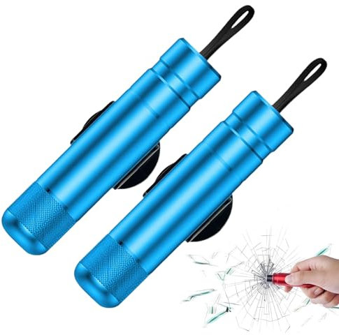 Llavero Rompe Cristales Y Cinturones, Martillo Rompe Cristales Coche, Corta Cinturones Rompe Cristales, Rompe Cristales Y Corta Cinturones (2pcs-b)