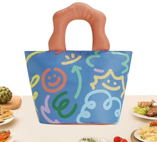 Lonchera de dibujos animados, lonchera para niños, para la escuela, bolsa de almuerzo gruesa de papel de aluminio para estudiantes, lonchera y cena