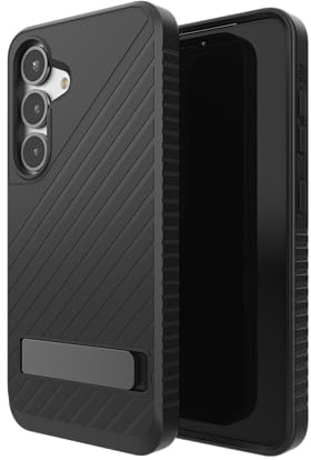 ZAGG Denali KS, Graphen verstärkte Hülle mit Aufsteller für Samsung Galaxy S25 [6.2-Inch], Zwei-Schichten-Schutz, sicherer Griff, Wärmeableitung, stoßfest, Rückabdeckung (Schwarz)