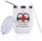 Geschenke für Frauen Männer Pinguin Tasse - Pinguine Thermoskanne Geschenk, Pärchen Peschenke für Ihn Sie, Jahrestag Hochzeitstag Valentinstag, Weihnachten, 12 oz 350ml Weiß