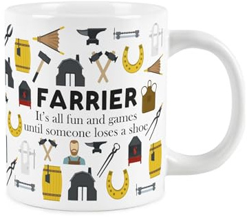 Purely Home Novelty Farrier Mug - Extra Large Jumbo Humourous Horse Trades Gifts for Farriers - Ceramic Large Tea/Coffee Cup