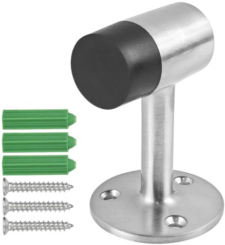 Gummi-Türstopper-Set, 7,5 × 5 × 4,5 cm Türanschlag, Superhärte, Dick Und Langlebig, Türstopper Außen, Geeignet für Pendeltüren, Schwere Türen, Türpuffer, Bodenstopper (Silber)
