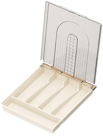 Organizzatore per argenteria con coperchio, contenitore per posate da cucina, contenitore per argenteria con 5 scomparti, portaposate con coperchio per l'organizzazione di posate