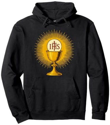 Calice pour la Messe Catholique Sainte Eucharistie IHS Première Communion Sweat à Capuche