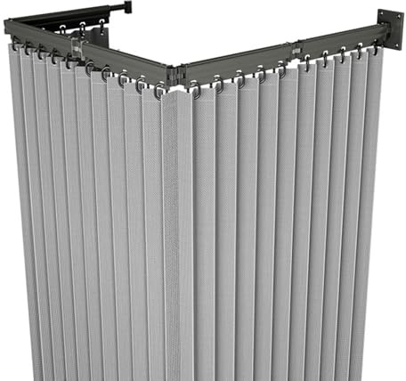 Tenda da doccia pieghevole, tenda da doccia in lino con montaggio a parete, asta per tenda da doccia regolabile ed estensibile con ventose per camera da letto balcone negozio di abbigliamento(5-Folds)
