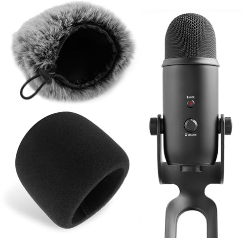 pawpoem 2PCS Popschutz Satz, Mikrofonabdeckung, Mikrofon Windschutz Kompatibel mit, Popschutz Groß Schaumstoff,Podcast, Studioaufnahme, Außendreh, Kompatibel mit USB und Sprachaufnahme