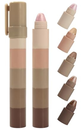 Highlighter Stick, Eyeshadow Pencil, Creamy Texture, Long-Lasting Wear, Smooth Blend Finish, Compact Design, For School Travel Celebrations Dating Stage Vacation Use, 0.79x4.49 Inches