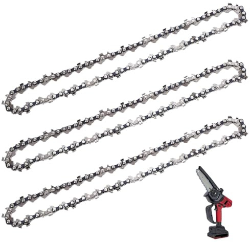 3 Pcs 6 Inch Chainsaw Chain,Low-Kickback Replacement Saw Chain,37 Drive Links for Small Chainsaw Cordless, Nursery Trimming and Tree Pruning