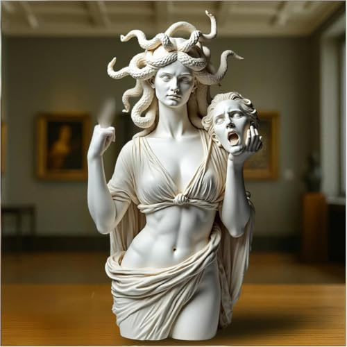 Macamolly Der Finger der Medusa Skulptur die ursprüngliche Talk to The Hand Ikone Echo of Medusa 20cm Statue Room Decor Deko Wohnzimmer