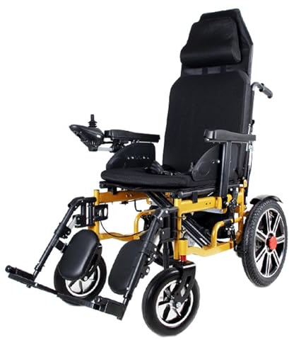 GUHPZA Electric Four-wheel Wheelchair Foldable Electric Scooter with Brake Spring Shock Absorption System 12V Lead-acid Battery,B,B