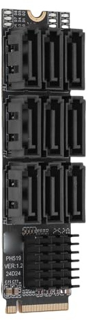 SENECESLI M.2 zu Serial ATA 3.0 Adapter, Festplattenerweiterungskarte, 9-Port-Konverter für SSD, Optische Laufwerke, Dual-Channel-PCIe-Gen3-Gen4-Schnittstelle