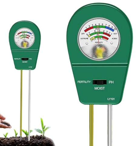 3 en 1 Mesureur de pH du sol, hygromètre pour plantes, testeur d'humidité lumière pH d'acidité des plantes température et humidité, compteur d'humidité du sol, convient aux potagers, jardins, ferme