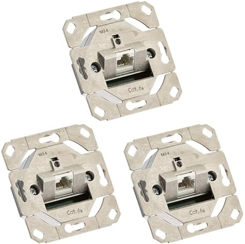 Gira 245100 Netzwerkdose 1-fach Cat.6A IEEE 802.3an Einsatz (Packung mit 3)