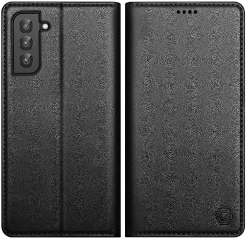Kirnntca Handyhülle für Samsung Galaxy S22 5G Hülle, Kartenfach Premium PU Leder Klapphülle Schutzhülle, Standfunktion Tasche Flip Case für Samsung Galaxy S22 5G - Schwarz