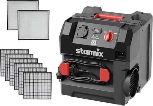 starmix Aeroxx 750 - Luftreiniger für die Baustelle & gesundheitsschädlichen Feinstaub | HEPA H13 Filter, 99.95% Filtration | 750 m³/h Leistung | Max. Raumgröße 13m², inkl. Hauptfilter & Vorfilter-Set