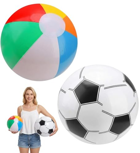 Gubilacrum Beach Ball, Two-Piece Inflatable Ball Set, Two Sizes 22cm and 27cm Diameter, Swimming Pool Balls for Outdoor Activities, Suitable for Use in Different Environments