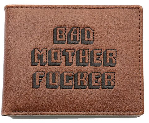 Close Up Pulp Fiction Bad Mother Fucker Geldbeutel, aus Leder in braun