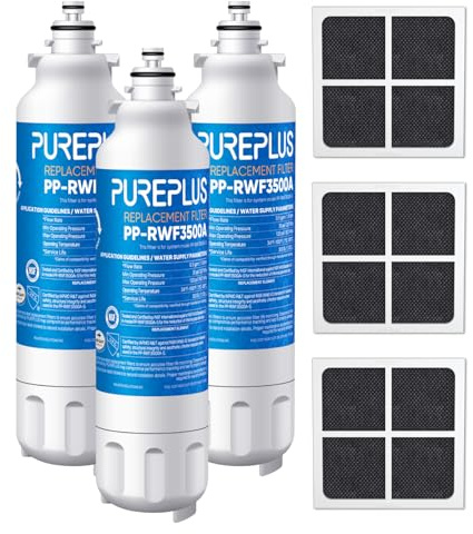 PUREPLUS 9490 Replacement for LG LT800P, Kenmore Elite 469490, ADQ73613401, ADQ73613402, ADQ736134, LSXS26326S LMXC23746S LMXC23746D FL-RF20 RWF3500A WS620A LMXS30776D Refrigerator Water Filter, 3Pack