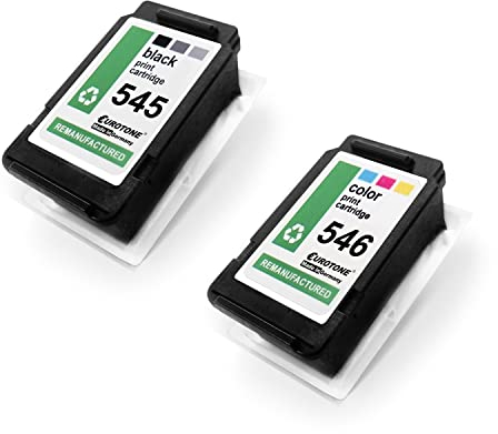 2X Eurotone Patronen kompatibel für Canon MG 2440 2450 2455 2540 2550 2555 2940 2950 3050 3051 3052 3053 ersetzt PG545XL CL546XL CMYK