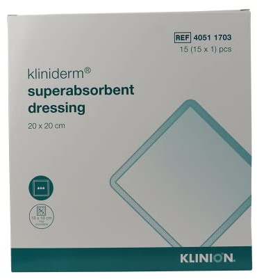 Kliniderm S/ABS Wundkompresse, 20 cm x 20 cm, 15 Stück