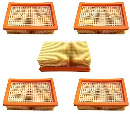 AM 5 x Flat-Pleated Filters for Kärcher Multi-Purpose Robot Vacuum Cleaner MV4, MV5, MV6, WD4, WD5, WD6 - Replaces 2.863-005.0