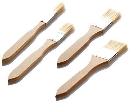 LARES Backpinsel/Küchenpinsel - aus Buchenholz - ideal zum einfetten und glasieren - 4er Set (1,2cm + 2,5cm + 3,5cm + 5cm Bürstenbreite) - Made in Germany