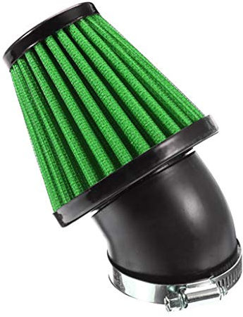 35 mm Filtro a Cono PSLER Dell'aria Scooter Filtri Aria Moto Curva a 45 Gradi Attraverso Tubo Universalmente per Motocross Pocket Bike(Verde)