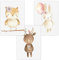 Olgs Babyzimmer Bilder 3er Set | Kinderzimmer Deko Poster DIN A4 | Wandbilder Tiere | Wandposter Mädchen | Eule, Reh, Hase, Luftballon