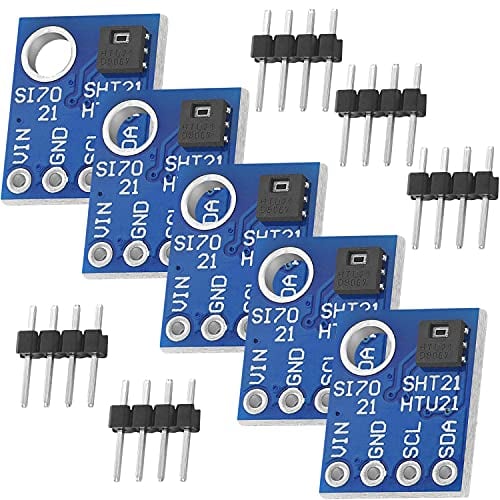 AZDelivery 5 x GY-21 HTU21 Feuchtigkeit und Temperatur Sensor kompatibel mit Arduino und Raspberry Pi inklusive E-Book!