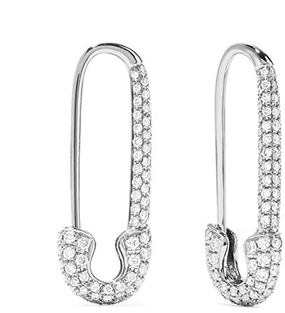 Sicherheitsnadel Ohrringe für Frauen AAA Zirkonia Creolen S925 Silber Ohrhänger Klappcreolen Knorpel Ohrpiercing Ohrringe Huggie Hoops 20mm