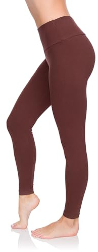 SOFTSAIL Leggings 95% Cotton Womens Leggings High Waist Leggings Full Length Ladies High Waisted Leggings Tummy Control Lady Legging Stretchy Pants Free Time Relax Walking