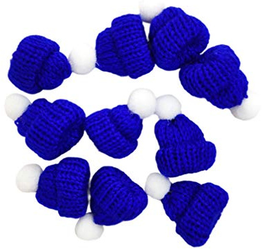 Amosfun 10 Stück Weihnachten Strickmütze Mini Santa Hüte DIY Dekoration Zubehör Für Weihnachtsbaum Handgemacht 4X4X2Cm