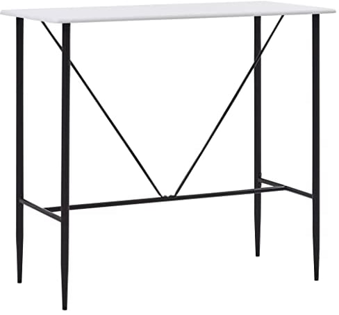 vidaXL Bartisch Bistrotisch Stehtisch Esstisch Tisch Partytisch Küchenbartisch Küchentisch Tresentisch Bartresen Weiß 120x60x110cm MDF