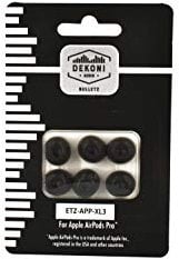 Dekoni Bulletz für Apple Airpod Pro Ohrspitze Ersatz - Ersatz Airpod Pro Ohrhörer - Memory Foam Airpod Pro Ohrhörer (XL, Schwarz, 3PK)