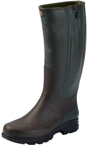 Parforce Gummistiefel Neo-2 mit Reißverschluss und Neoprenfutter Oliv/Braun 36