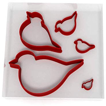 Set of 5 Robin Cutters Fondant Polymer Cookie Icing Crafts Clay 2