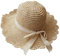 HugeDE Kids Floppy Straw Hat Packable Sun Hat Visor Foldable Summer Beach Hat with Lace Bow for Toddlers Girls Beige