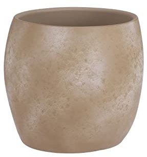 MICA Decorations Lester Pot de Fleurs - H26 x Ø28 cm - Terre Cuite - Crème