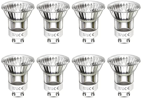 Luxvista Mini GU10 Halogenlampen 35W, Warmweiß 2700K Dimmbar MR11 Reflektorlampen, Entspricht 3W LED Lampen 360 Lumen,120 Grad, Strahler für Lavalampe, AC 220V–240V, 8 Stück