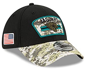 New Era Jacksonville Jaguars NFL On Field 2021 Salute to Service Black 39Thirty Stretch Cap - S-M (6 3/8-7 1/4)